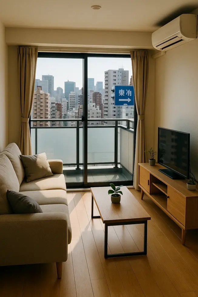 Hình ảnh minh họa căn hộ điển hình tại Tokyo, Nhật Bản với thiết kế hiện đại.